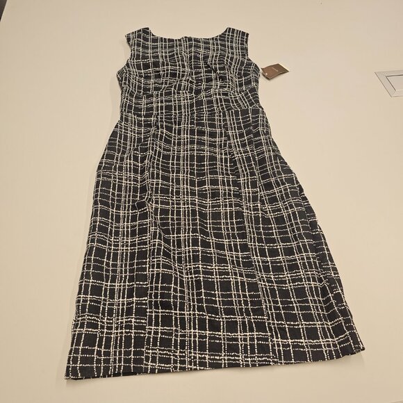 NWT [SIZE 6] Merona Black White Grid Sheath Dress - Picture 2 of 6